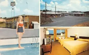 Calhoun, Georgia CHEROKEE MOTEL INC Schwimmbad am Straßenrand 1972 Vintage Postkarte - Bild 1 von 2
