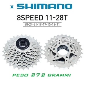 cassetta pacco pignoni bici corsa 11-28t shimano ruota libera 8 velocità 8 speed - Foto 1 di 4