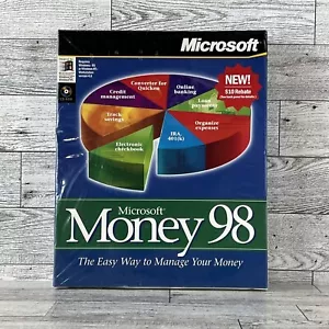 Vintage Microsoft Money 98 PC CD-ROM Software Windows 95/NT Big Box USA Made NEW - Picture 1 of 15