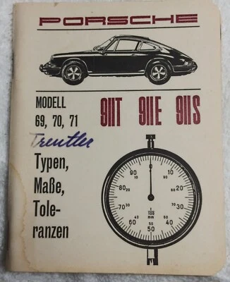 Porsche 69,70,71 Models 911T, 911E,911S technical specs 1971 1st German Edition - Image 1 of 4