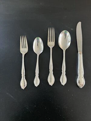 Wm Rogers Moonlight / Royal Victorian Silverplate Juego de 5 piezas Foto 1 de 3