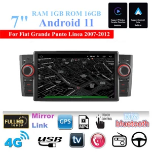 7'' Android 11 Stereo Radio GPS For Fiat 07-12 Grande Punto Linea Punto Carplay - Picture 1 of 11