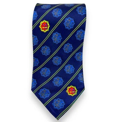 Corbata para hombre Robin Ruth sol diversión celestial 100 % seda azul, amarillo, rojo usada en excelente estado Foto 1 de 4