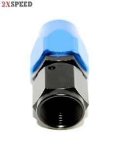 -8AN Aluminum Straight Swivel Fuel Oil Gas Line Hose End Fitting Adapter Blue - Bild 1 von 6