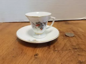 Vintage Honeysuckle Demitasse Cup and Saucer Mini-cup & Saucer 2 1/4" - Picture 1 of 6