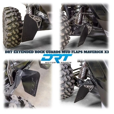 Protector de aleta de roca de barro trasero extendido de aluminio DRT Billet CAN AM MAVERICK X3 Foto 1 de 4