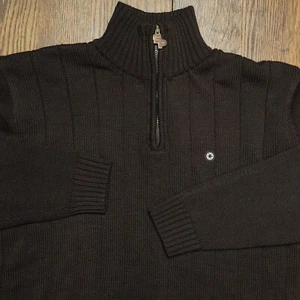 VTG Southpole Sweater 1/4 Zip Pullover Long Sleeve High Neck Brown Men's M Y2K - Picture 1 of 17