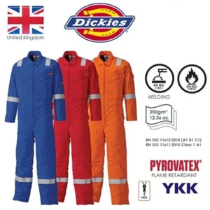 Dickies Pyrovatex Coverall Flame Retardant Overall Boiler Suit Reflective Tape - Picture 1 of 11