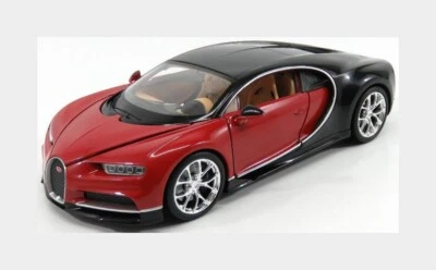 1:24 Welly Bugatti Chiron Le Patron 2016 Italian Red Nocturne Black WE24077R Mod - Immagine 1 di 2