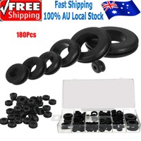 180× Rubber Grommet Firewall Hole Plug Set Electrical Wire Gasket Assortment Kit