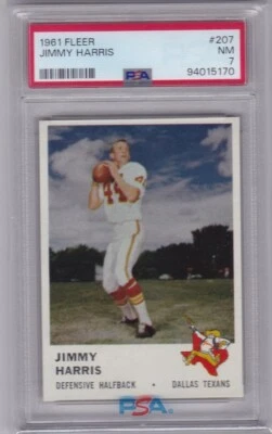 1961 FLEER FOOTBALL JIMMY HARRIS #207 TEXANS PSA 7 *345 - Image 1 of 2