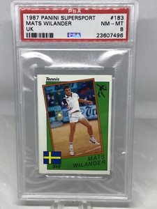 1987 Panini Supersport UK #183 Mats Wilander PSA 8 (Top Pop, Pop 1)