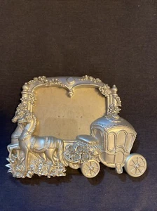 Fashion Craft Silver Frame Table Shelf Card Photo Horses Pumpkin Carriage Holder - Picture 1 of 7