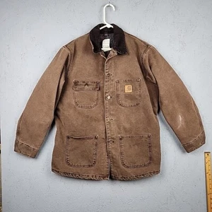 Vintage Carhartt Chore Jacket Mens Medium Brown Blanket Lined Union Made In USA - Picture 1 of 14