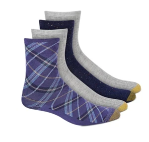 GOLD TOE Women's 4-Pack Soft Tartan Plaid Midi Socks Fits Shoe Size 6-9 - Picture 1 of 3