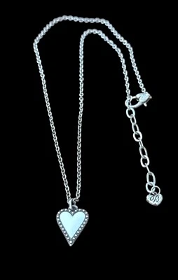 Brighton  Dazzling Love  Necklace-mini heart pendant- silver & white- crystals - Image 1 of 3
