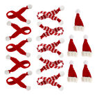 15 Pcs Santa Hats for Bottles Christmas Mini Knit Scarf Lollipop