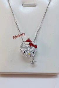 Swarovski Hello Kitty Holiday Santa Necklace Crystal RHS Authentic NEW 1145289 - Picture 1 of 7