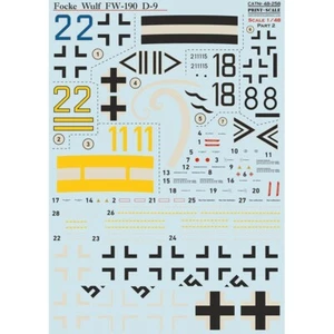 Calcomanía Focke-Wulf Fw.190 D-9 parte 2 para avión. Escala de impresión escala 1:48 48-258 - Imagen 1 de 2