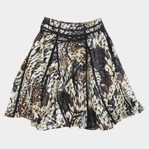 Lapis Brown Animal Print Fit & Flare A-Line Skirt Flowy Lightweight Knit S - Bild 1 von 10