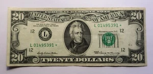 1969 20$ FEDERAL RESERVE STAR NOTE - Picture 1 of 3