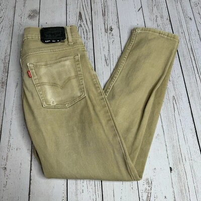 Levis 510 Jeans Boys 16 Reg 28x28 Khaki Denim Skinny Red Tab Pants Casual - Image 1 of 4