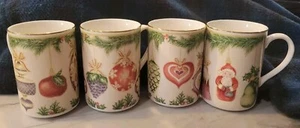 American Atelier Ornament 4 Tassen Traube, Apfel, Ananas, Birne Neu im Karton  - Bild 1 von 7