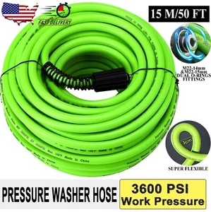 Pressure Washer Hose 50FT 1/4" Kink Resistant Power Washer Hose M22-14mm X 15mm - Picture 1 of 13