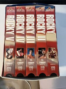 Rocky 1-5 VHS VCR Tapes Used Sylvester Stallone Box Set
