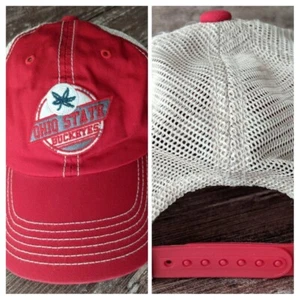 Ohio State University Trucker mesh embroidered leaf FAN 1 snapback hat buckeyes - Picture 1 of 11