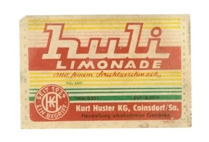 1x Limonadetikett Kurt Huster KG - Cainsdorf bei Zwickau, DDR - Bild 1 von 1
