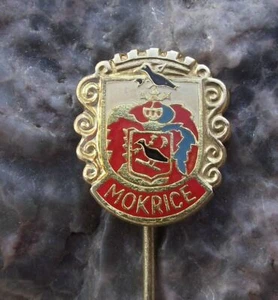 Antique Mokrice Czechoslovakia Dead Crow Coat of Arms Heraldic Crest Pin Badge - Picture 1 of 3
