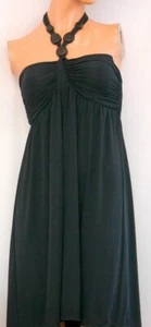 Carmen Marc Valvo Living Safari Beaded Swimsuit Cover Up Halter Black Size Small - Picture 1 of 3