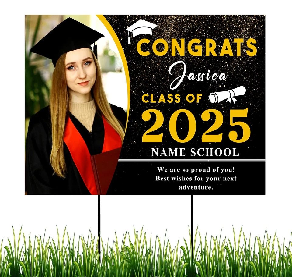 Personalized 2025 Graduation Decorations-Congrats Grad Yard Sign Decoration - Image 1 of 4