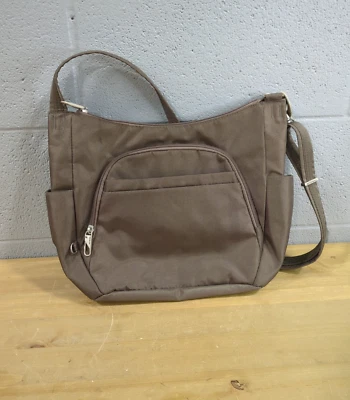 M4 Travelon Anti-theft Classic Crossbody Bucket Bag | Brown - Image 1 of 4