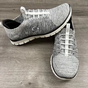 Skechers Stretch Fit Womens Size 6.5 Slip On Sneakers White and Black Air-Cooled - Picture 1 of 15