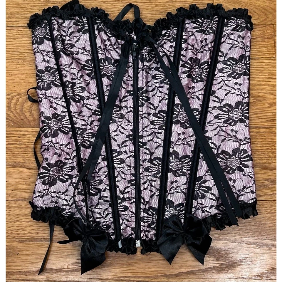 Shirley Of Hollywood Espartilho Lantejoulas Prata Y2K Cadarço Caprichoso Steam Punk M  - Imagem 1 de 4