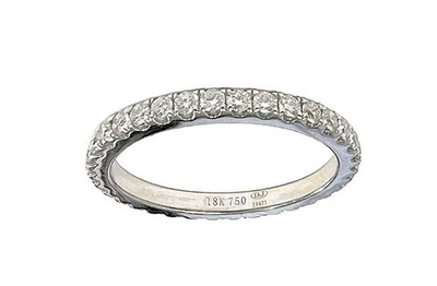 18K White Gold Diamond Band Ring | 0.63ctw | G-H Color, VS-SI Clarity | Size 6 - Image 1 of 4