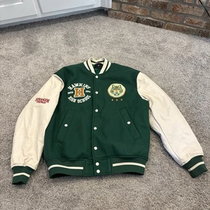 H&M Stranger Things Varsity Jacket Mens XL Hawkins Tigers Baseball Letterman - Picture 1 of 14