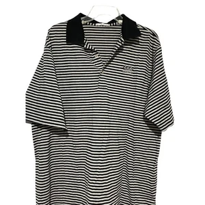 Camisa polo de golf Peter Miller para hombre a rayas manga corta negra blanca talla XL - Imagen 1 de 6