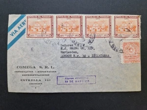 Paraguay 1950's Airmail Cover To England #C63725 - Picture 1 of 2