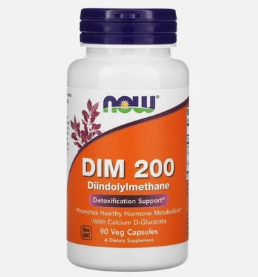 NOW Foods DIM 200 w D-glucarato de calcio, 90 cápsulas vegetales Foto 1 de 3