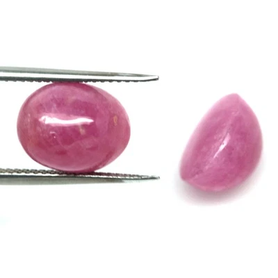14.33 CT. Heated Pair Pink Ruby Madagascar Oval Cabochon - Image 1 of 4