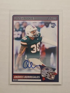 2025 Score Signatures Andres Borregales RC #76 Autograph New England Patriots - Picture 1 of 2