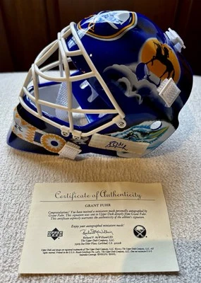 Grant Fuhr 2002-2003 Upper Deck Mini Mask Collection Buffalo Sabres AUTO Signed - Image 1 of 4