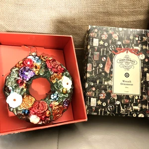 John Derian 2025 Glass Wreath Christmas Ornament New In Box - Picture 1 of 8