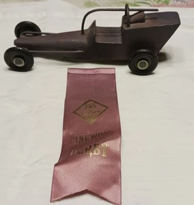 Vintage 1975 Cub Scout Pinewood Derby Hot Rod Car With Ribbon One Of A Kind - Picture 1 of 9