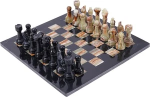 RADICALN 15 Inches Handmade Black & Multi Green Weighted Full Chess Game Set ... - Picture 1 of 6