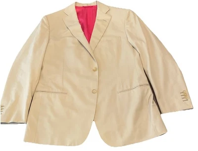 Chaqueta de Traje Astor Beige y Negro con Forro Fucsia Talla 38 Regular Excelente Estado Foto 1 de 4