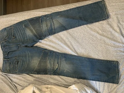 Balmain Paris Slim Biker Motorcycle Jeans Men's Size 34 Blue Made in Japan - Image 1 of 4